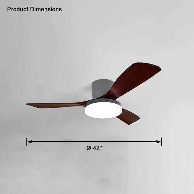 WOMO 3 Wood Blade Low Profile Ceiling Fan Lamp-WM5058 - Image 23