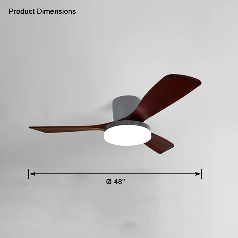 WOMO 3 Wood Blade Low Profile Ceiling Fan Lamp-WM5058 - Image 25