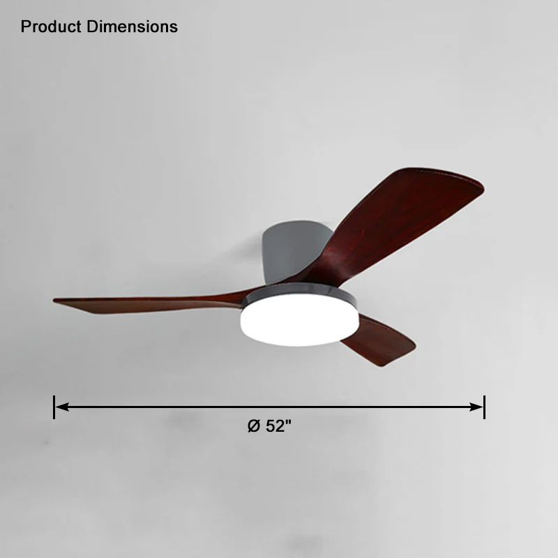 WOMO 3 Wood Blade Low Profile Ceiling Fan Lamp-WM5058 - Image 27