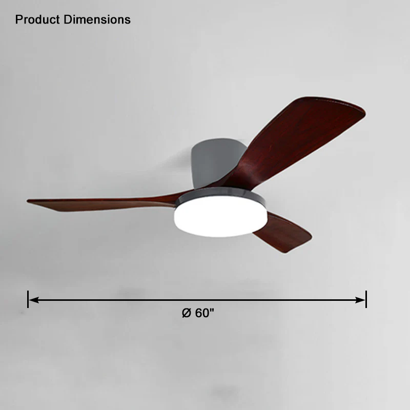 WOMO 3 Wood Blade Low Profile Ceiling Fan Lamp-WM5058 - Image 29