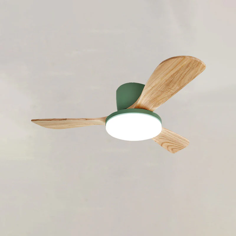 WOMO 3 Wood Blade Low Profile Ceiling Fan Lamp-WM5058 - Image 30