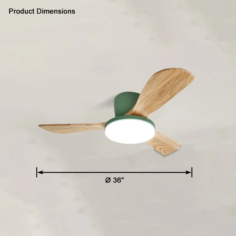 WOMO 3 Wood Blade Low Profile Ceiling Fan Lamp-WM5058 - Image 31