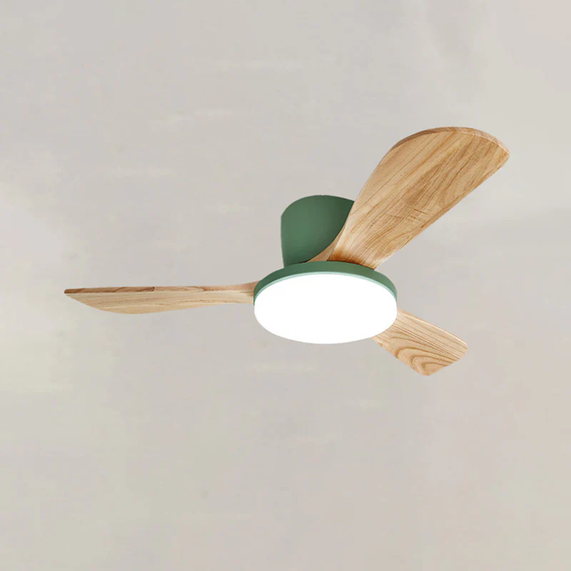 WOMO 3 Wood Blade Low Profile Ceiling Fan Lamp-WM5058 - Image 32