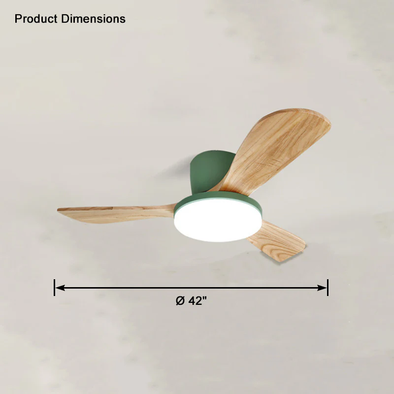 WOMO 3 Wood Blade Low Profile Ceiling Fan Lamp-WM5058 - Image 33