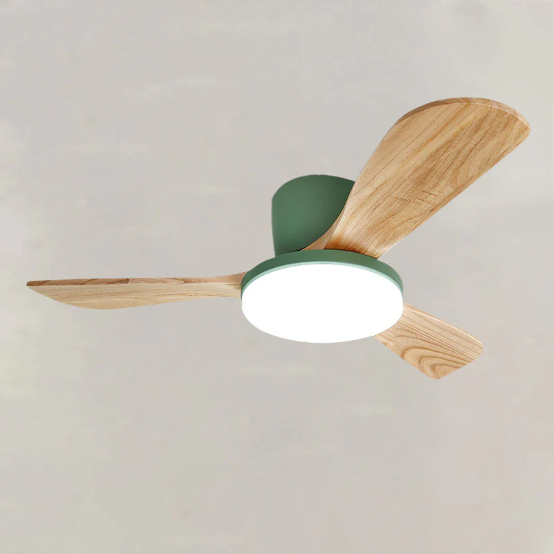WOMO 3 Wood Blade Low Profile Ceiling Fan Lamp-WM5058 - Image 38
