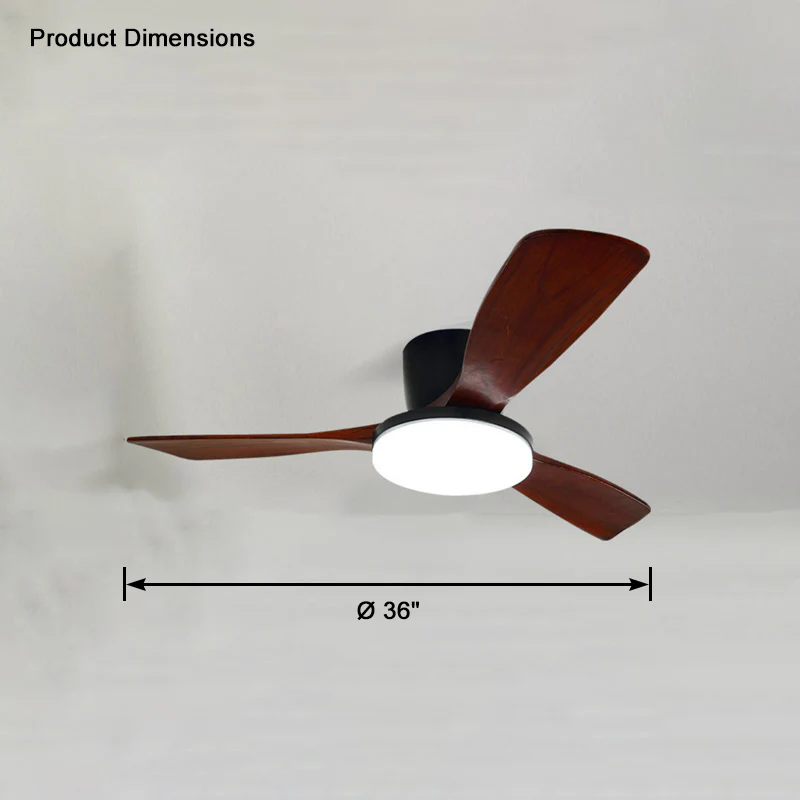 WOMO 3 Wood Blade Low Profile Ceiling Fan Lamp-WM5058 - Image 41