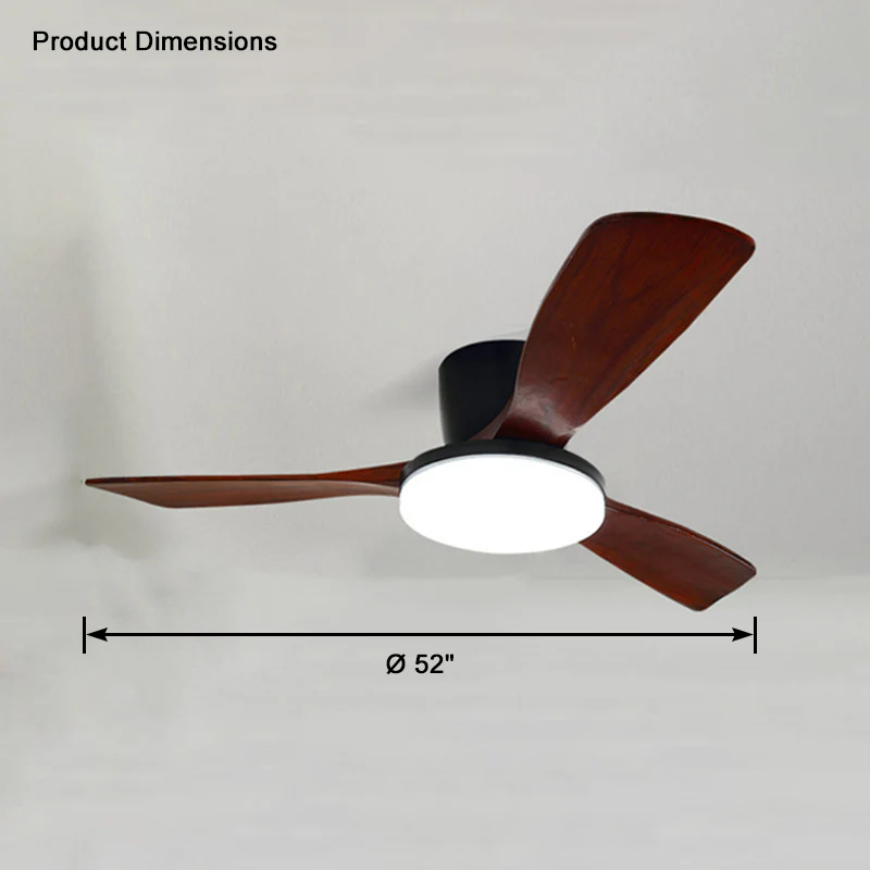 WOMO 3 Wood Blade Low Profile Ceiling Fan Lamp-WM5058 - Image 47