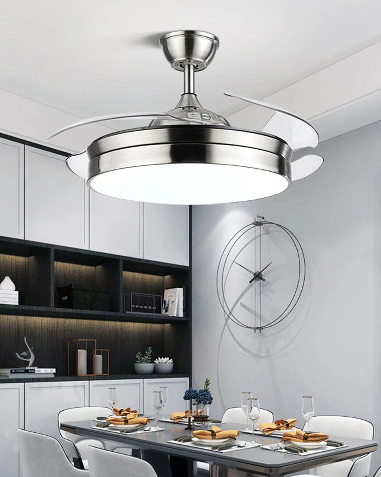 WOMO Black Retractable Ceiling Fan Lamp-WM5059 - Image 6