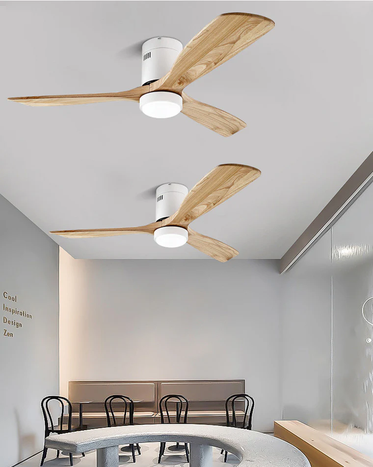 WOMO Mid-century Modern Hugger Ceiling Fan Lamp-WM5067 - Image 2