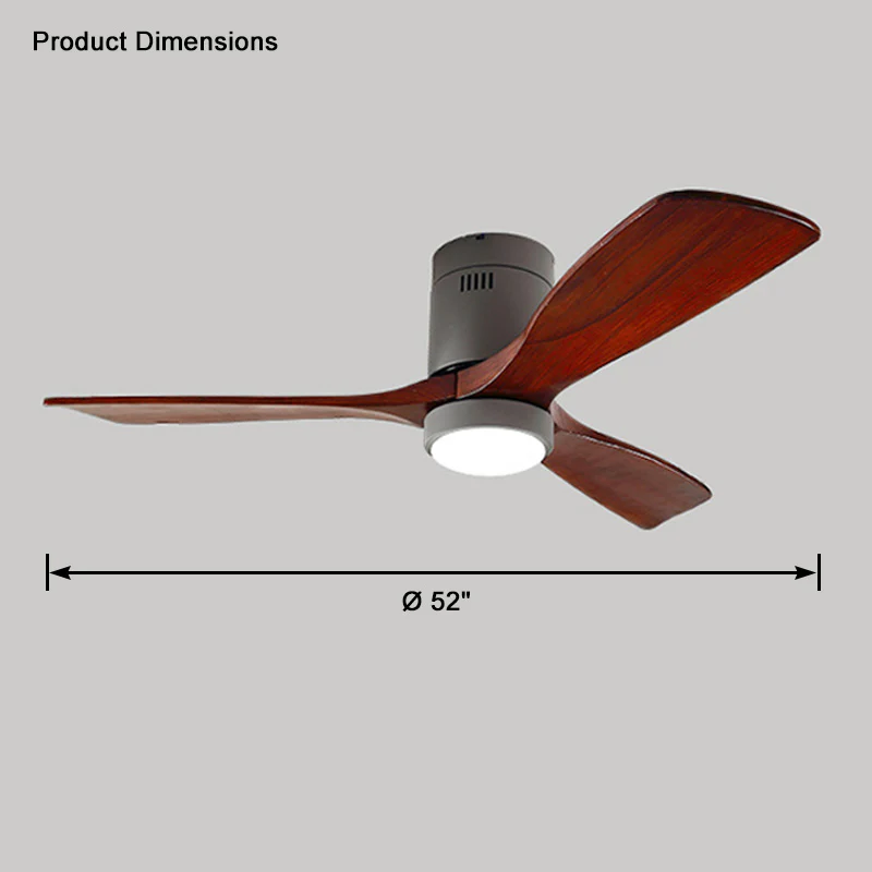 WOMO Mid-century Modern Hugger Ceiling Fan Lamp-WM5067 - Image 23