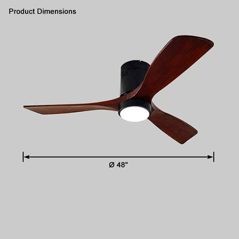 WOMO Mid-century Modern Hugger Ceiling Fan Lamp-WM5067 - Image 37