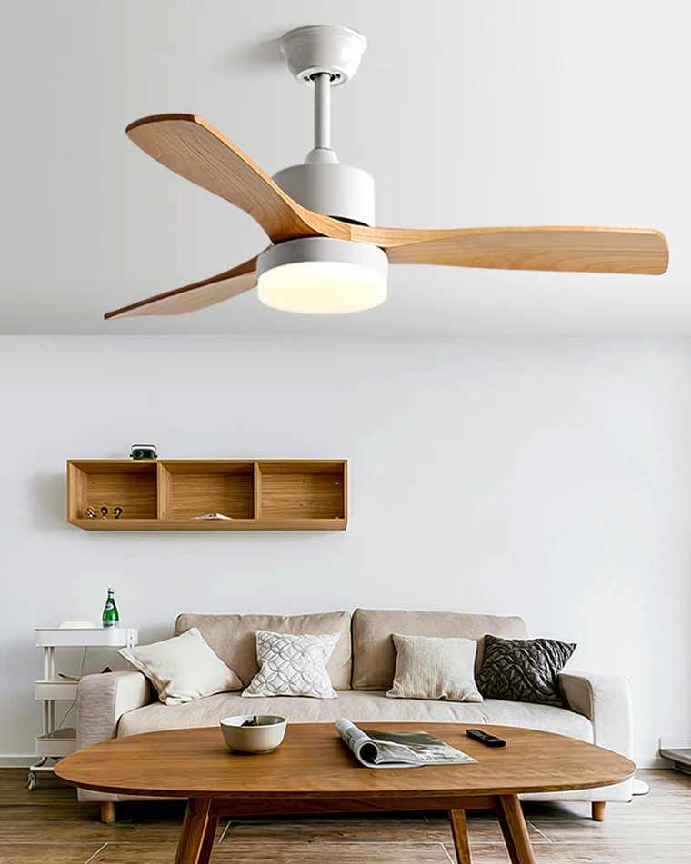 WOMO 3 Wood Blade Ceiling Fan Lamp-WM5068 - Image 6