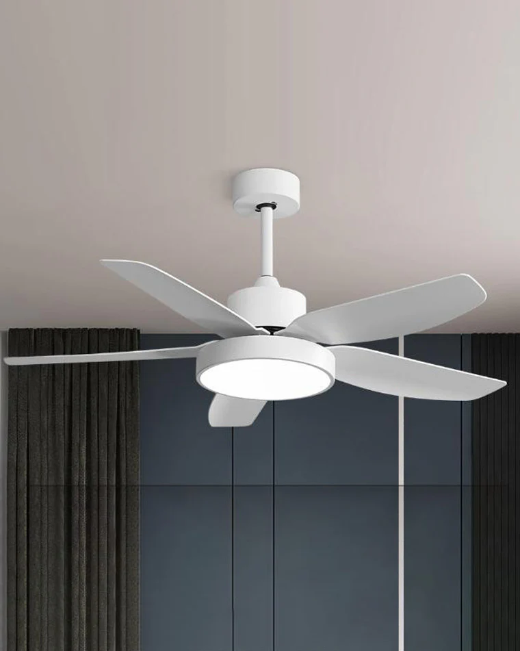 WOMO 5 Blade White Ceiling Fan Lamp-WM5083 - Image 5