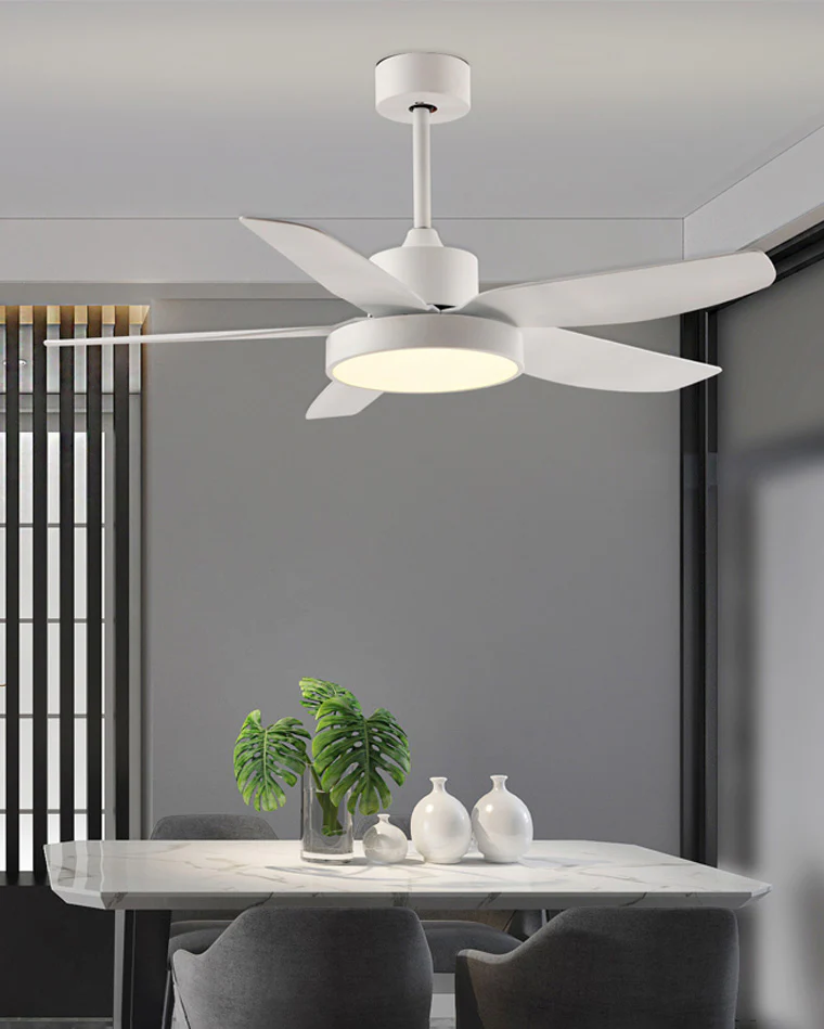 WOMO 5 Blade White Ceiling Fan Lamp-WM5083 - Image 7
