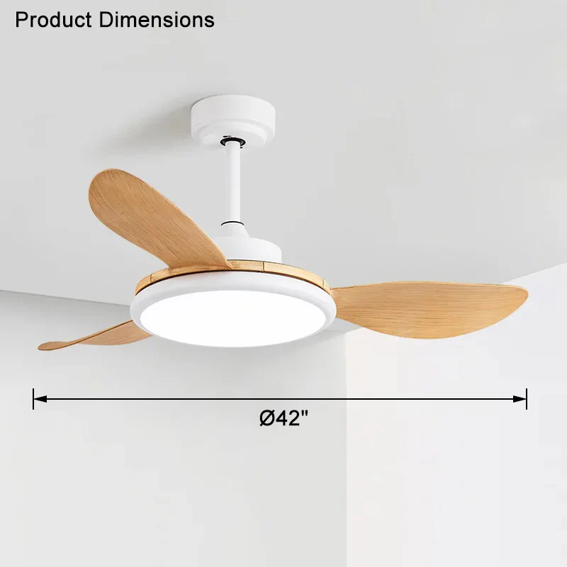 WOMO White Modern Ceiling Fan Lamp-WM5085 - Image 14