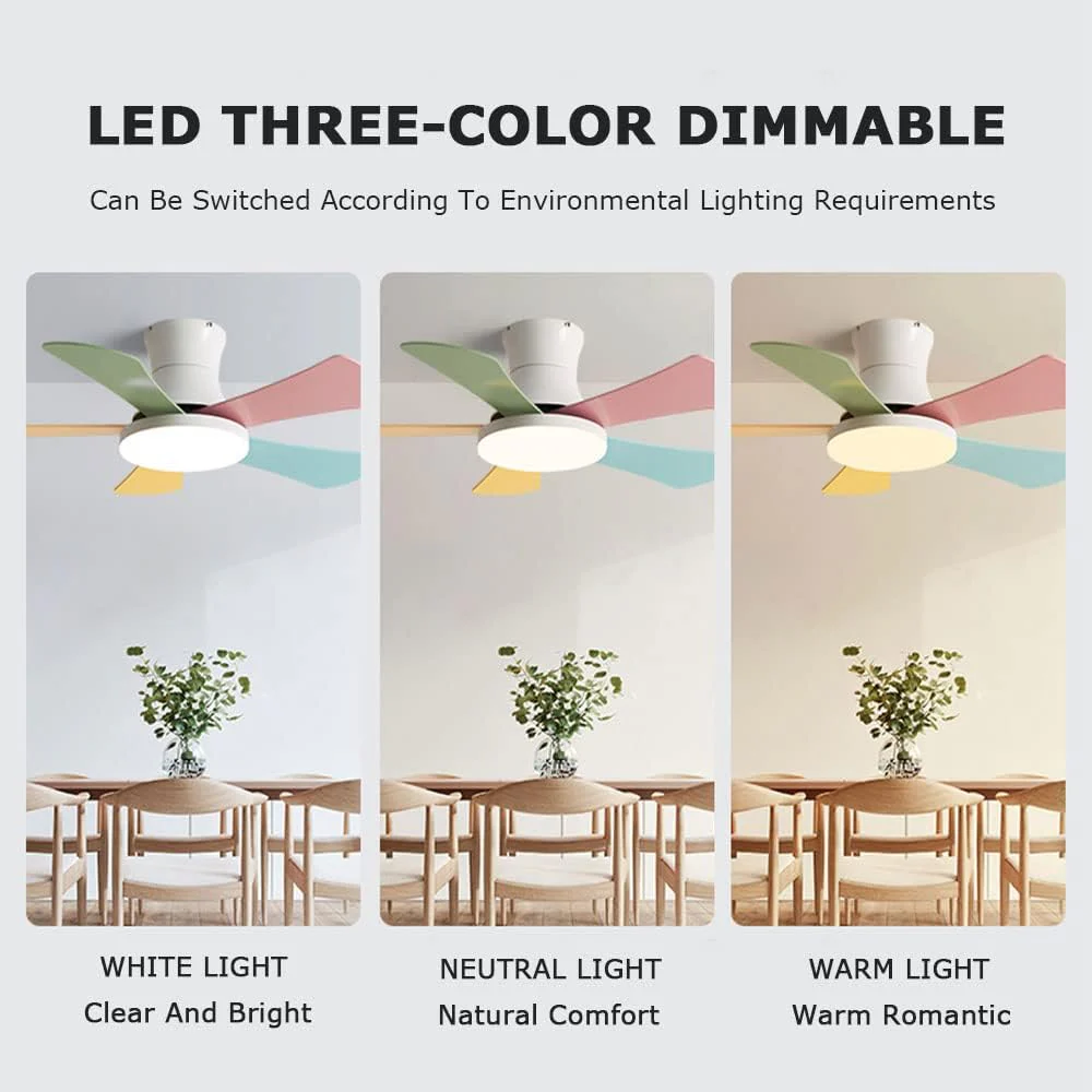 WOMO Scandi Low Profile Ceiling Fan Lamp-WM5086 - Image 12