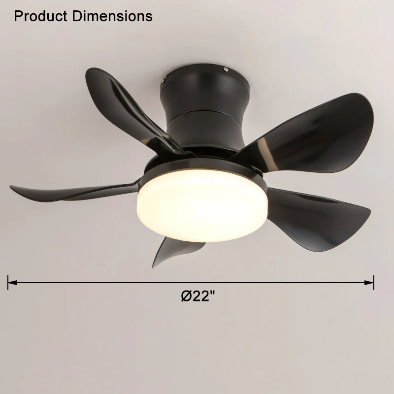 WOMO Small Ceiling Fan Lamp-WM5088 - Image 18