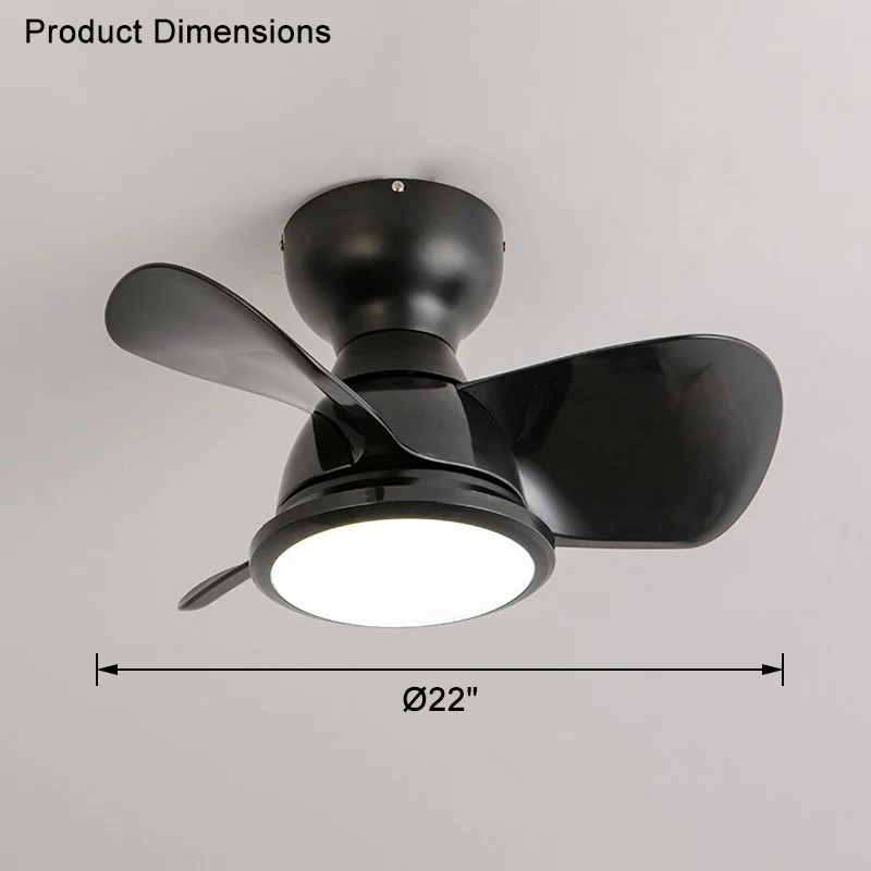 WOMO Small Low Profile Ceiling Fan Lamp-WM5096 - Image 14