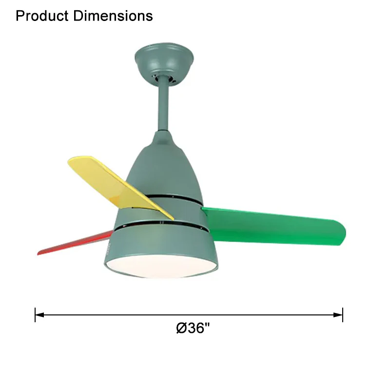 WOMO 3 Blade Tapered Ceiling Fan Lamp-WM5099 - Image 59