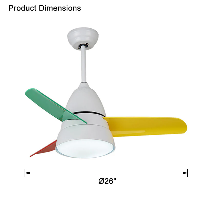 WOMO 3 Blade Tapered Ceiling Fan Lamp-WM5099 - Image 61