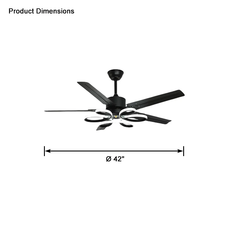 WOMO Unique Black Ceiling Fan Lamp-WM5104 - Image 7