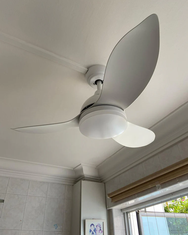 WOMO White Modern Ceiling Fan Lamp-WM5109 - Image 3