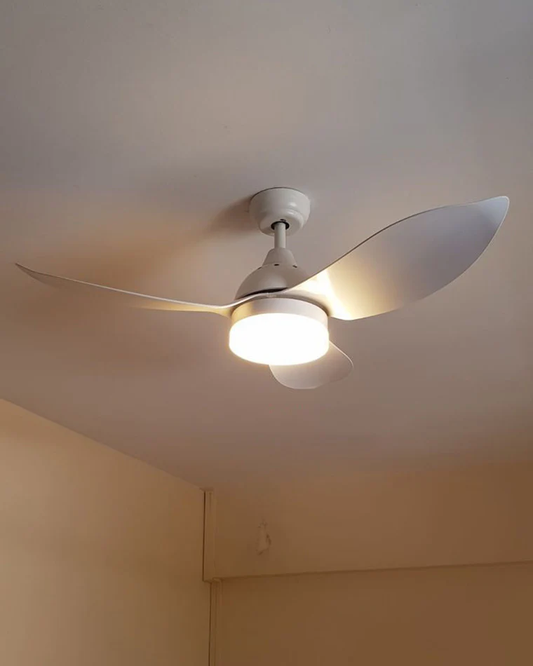 WOMO White Modern Ceiling Fan Lamp-WM5109 - Image 4