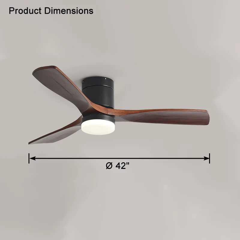 WOMO 3 Wood Blade Hugger Ceiling Fan Lamp-WM5116 - Image 14