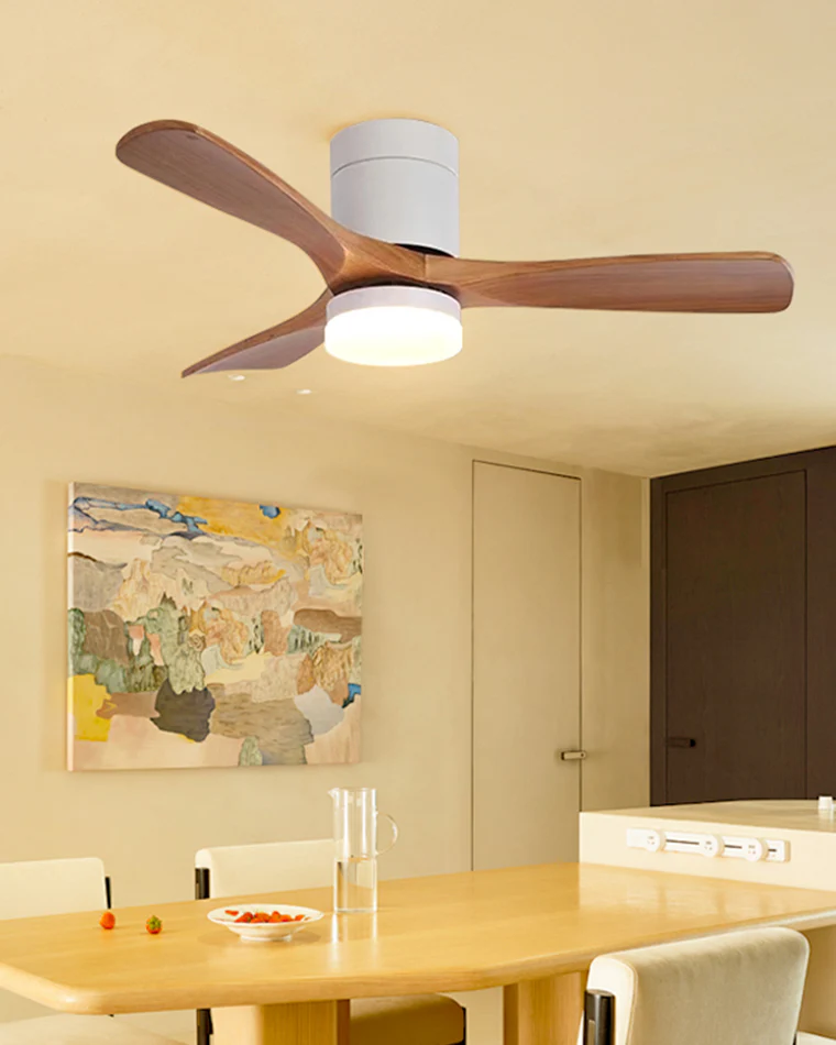 WOMO 3 Wood Blade Hugger Ceiling Fan Lamp-WM5116 - Image 4