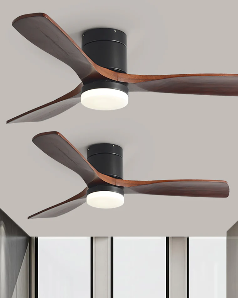 WOMO 3 Wood Blade Hugger Ceiling Fan Lamp-WM5116 - Image 7