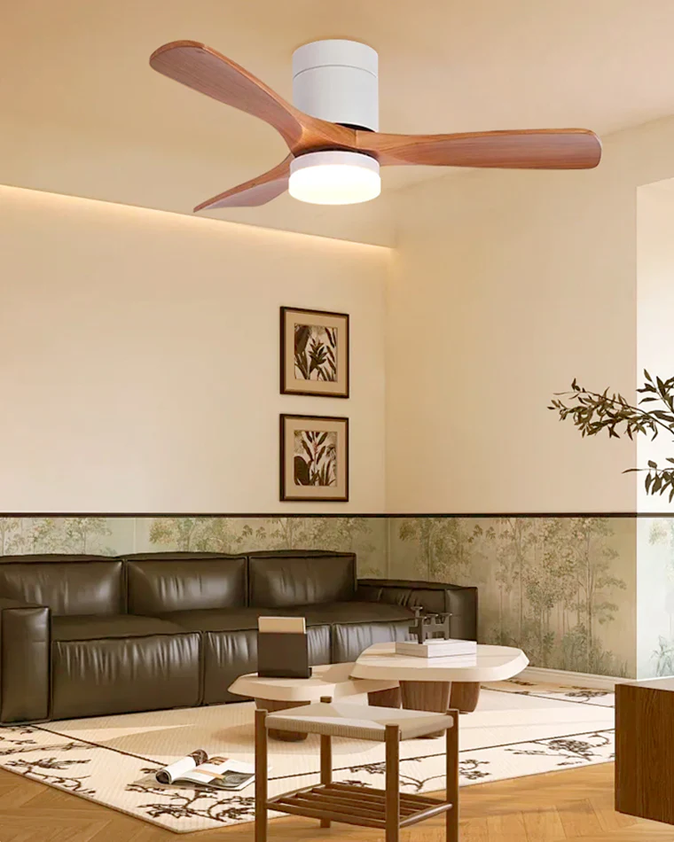 WOMO 3 Wood Blade Hugger Ceiling Fan Lamp-WM5116 - Image 9