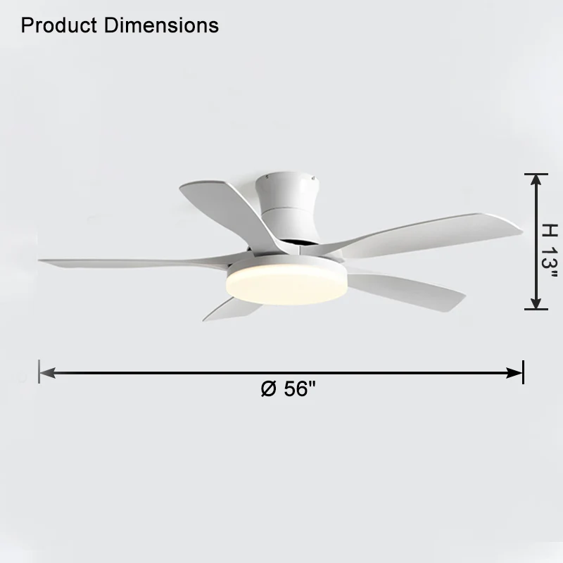 WOMO 5 Blade Modern Ceiling Fan Lamp-WM5126 - Image 11