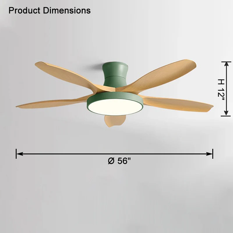 WOMO Scandi Large Flush Mount Ceiling Fan Lamp-WM5130 - Image 40