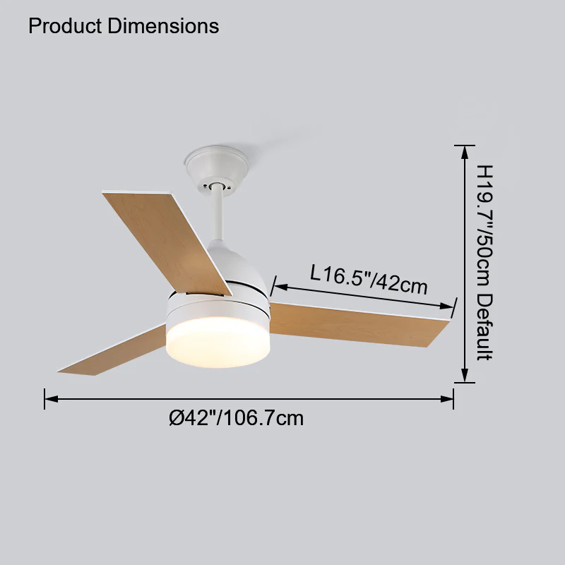 WOMO 3 Wood Blade Ceiling Fan Lamp-WM5001 - Image 27