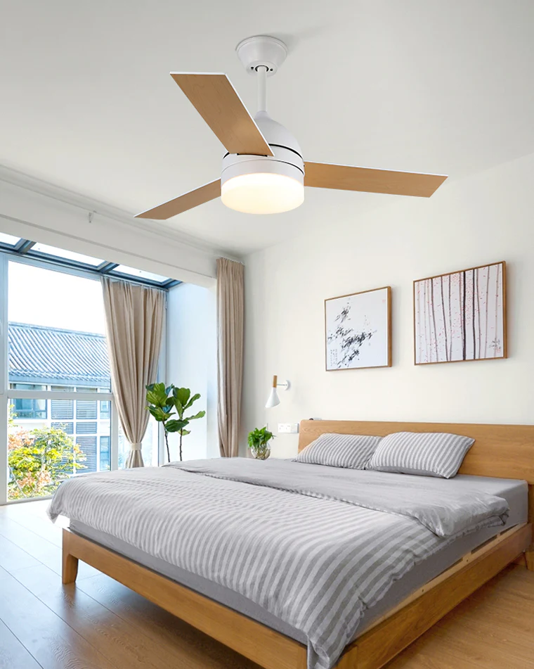 WOMO 3 Wood Blade Ceiling Fan Lamp-WM5001 - Image 3