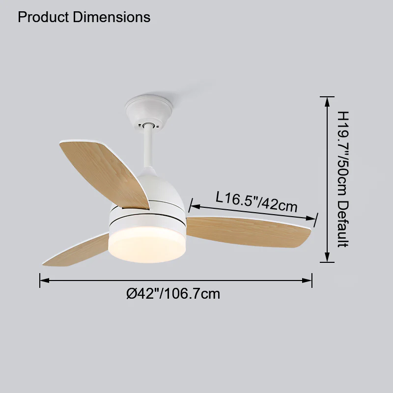 WOMO 3 Wood Blade Ceiling Fan Lamp-WM5001 - Image 33