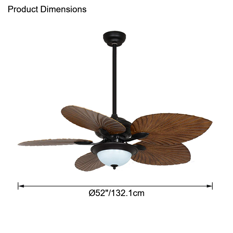WOMO 52" Tropical Palm Leaf Ceiling Fan Lamp-WM5005 - Image 13