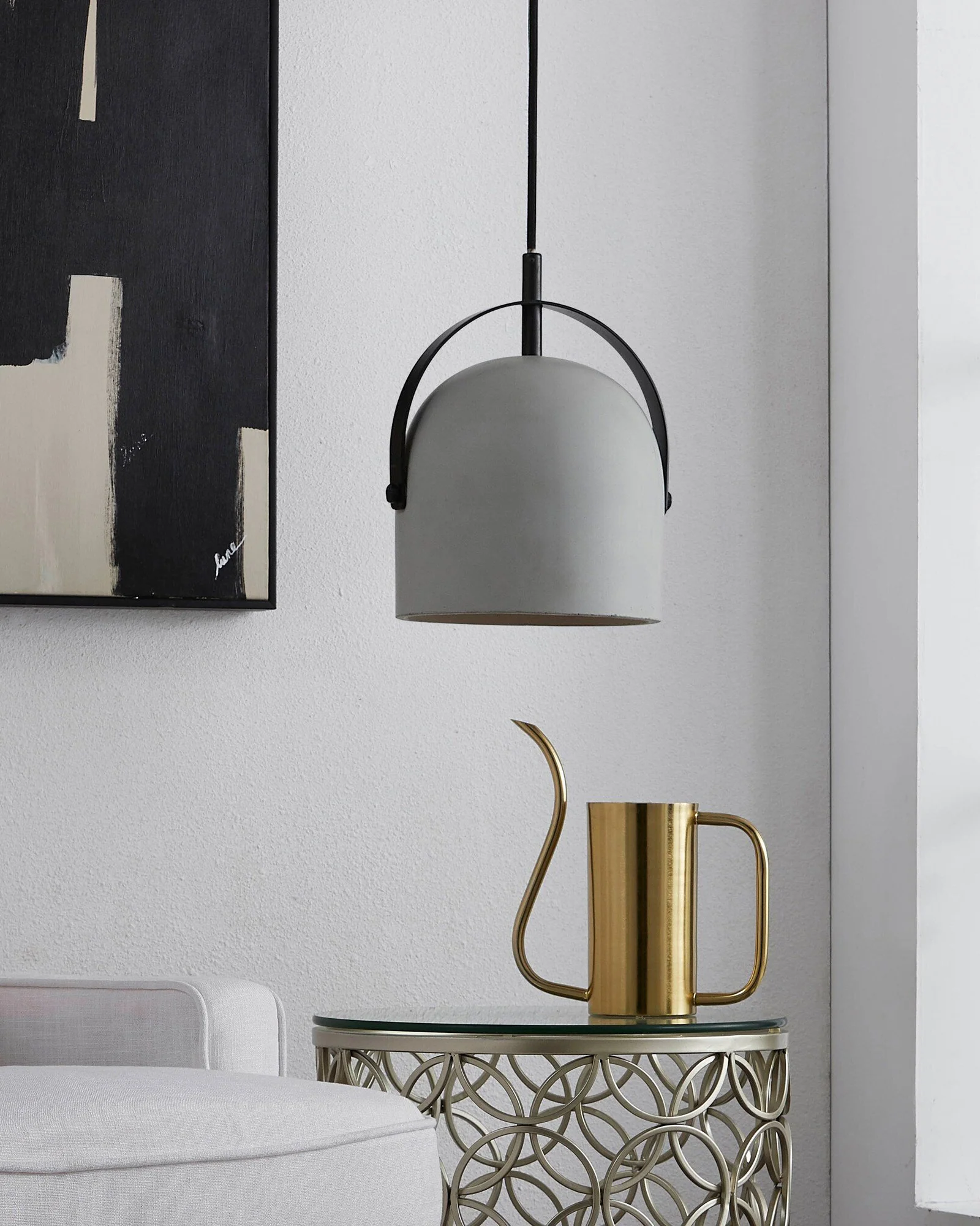 WOMO Concrete-like Bell Pendant Light-WM2565 - Image 4
