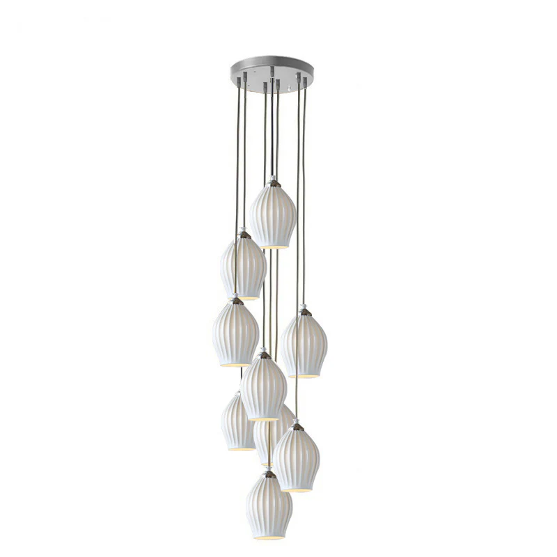 WOMO Ribbed Bud Ceramic Chandelier-WM2132a - Image 35