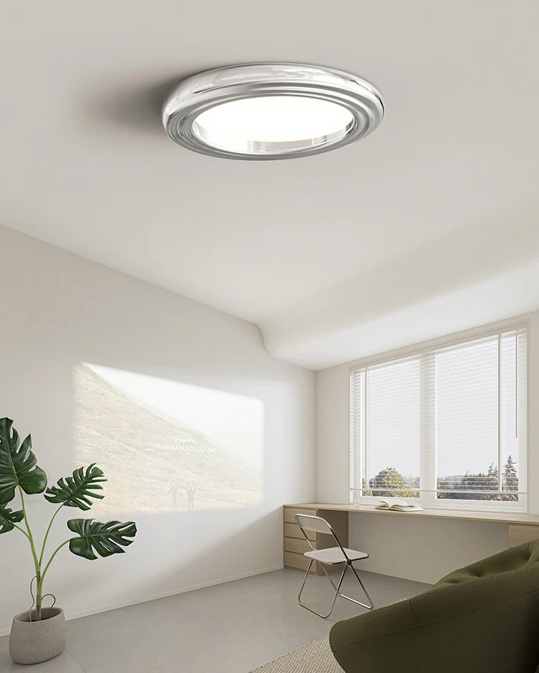 WOMO Dimmable Round Flat Chrome Ceiling Light-WM1064 - Image 10