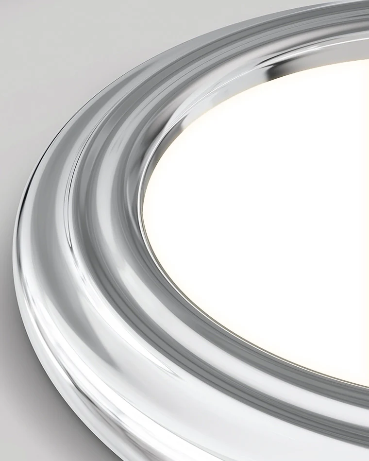 WOMO Dimmable Round Flat Chrome Ceiling Light-WM1064 - Image 12