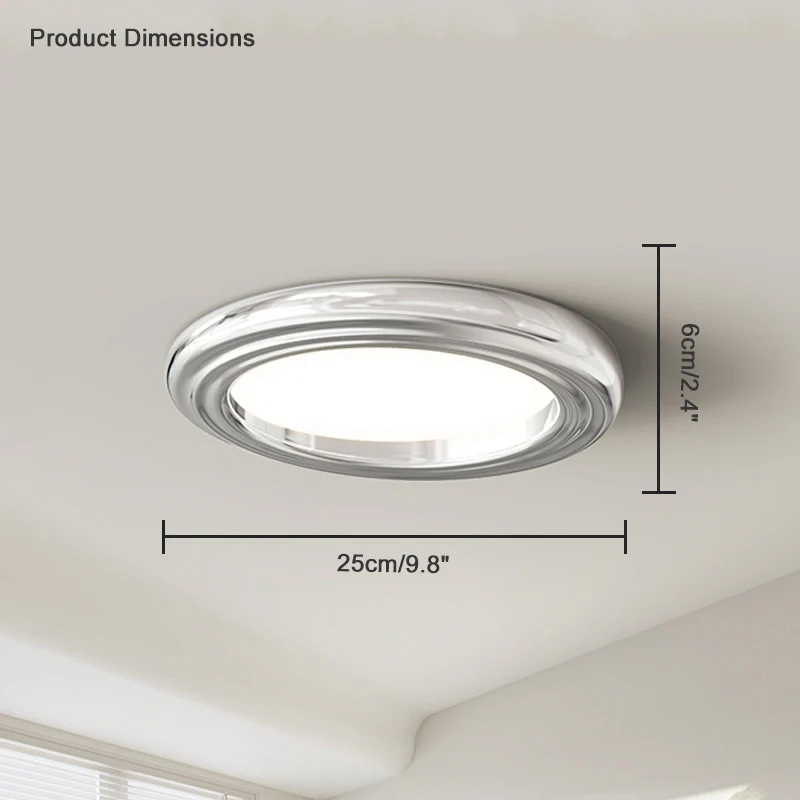 WOMO Dimmable Round Flat Chrome Ceiling Light-WM1064 - Image 16