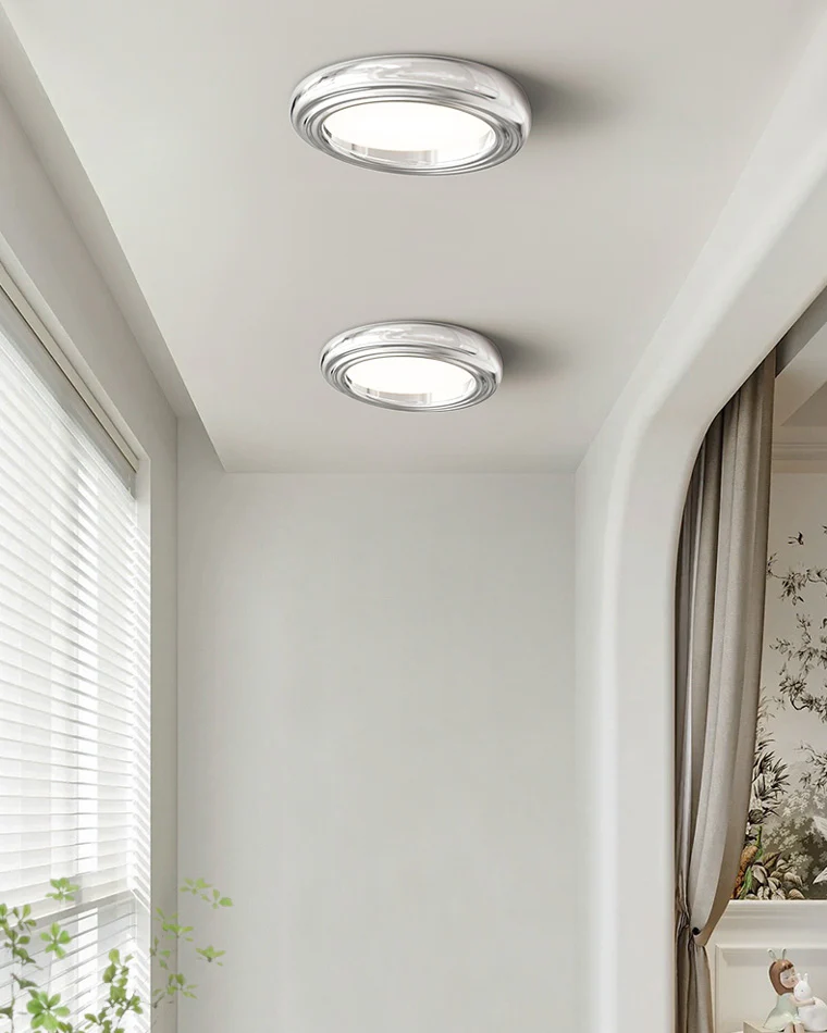 WOMO Dimmable Round Flat Chrome Ceiling Light-WM1064 - Image 2