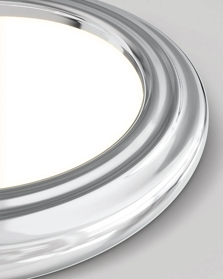 WOMO Dimmable Round Flat Chrome Ceiling Light-WM1064 - Image 3