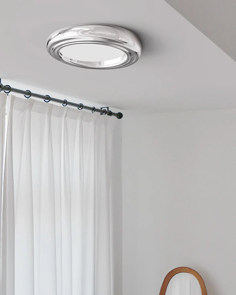 WOMO Dimmable Round Flat Chrome Ceiling Light-WM1064 - Image 4
