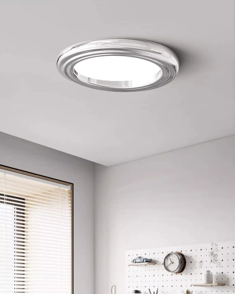 WOMO Dimmable Round Flat Chrome Ceiling Light-WM1064 - Image 5