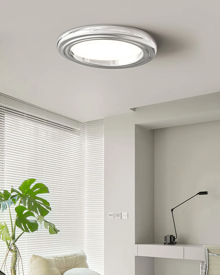 WOMO Dimmable Round Flat Chrome Ceiling Light-WM1064 - Image 6