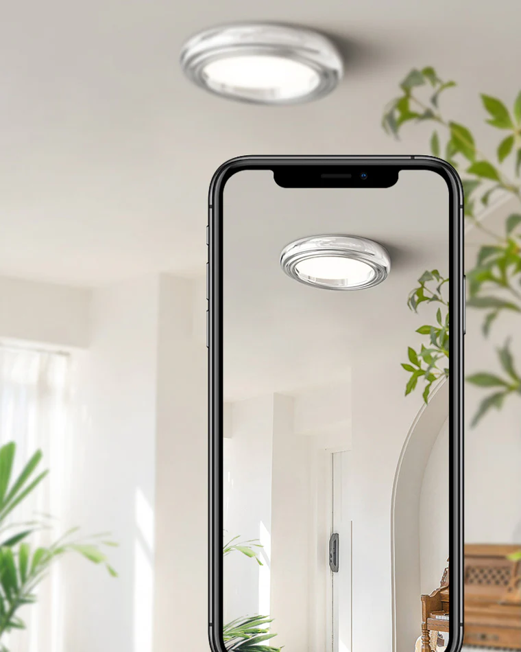 WOMO Dimmable Round Flat Chrome Ceiling Light-WM1064 - Image 8