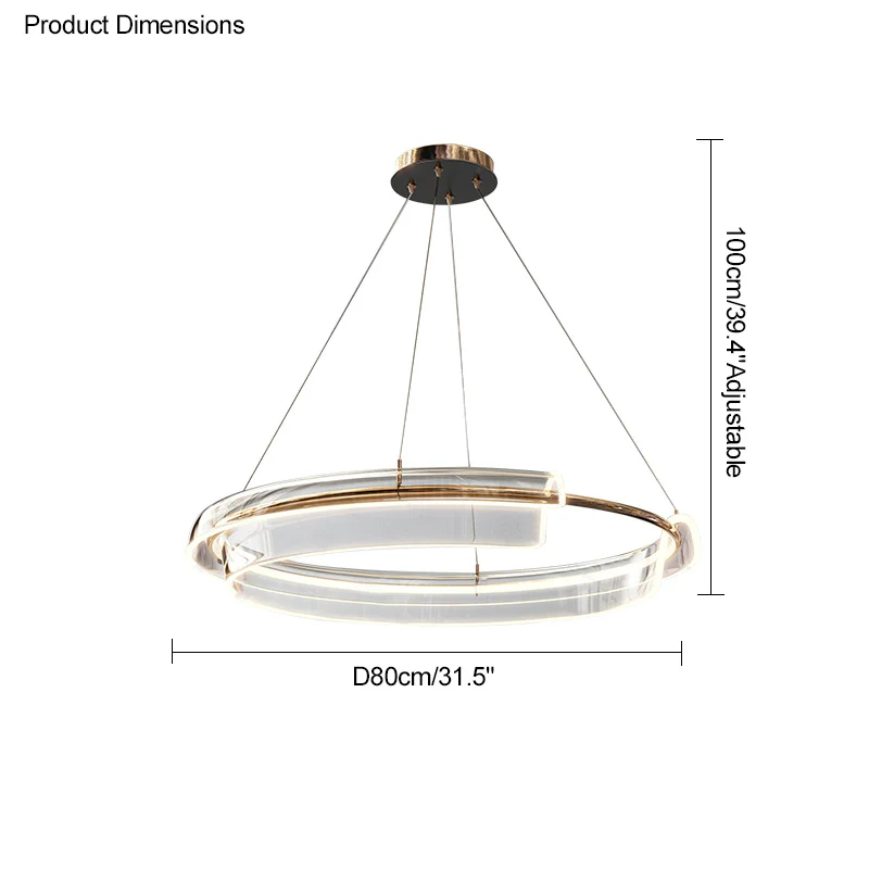 WOMO Gold Circular Led Chandelier-WM2165 - Image 22