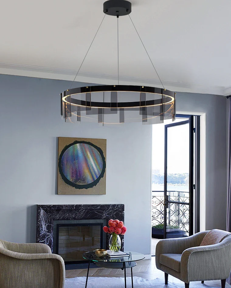 WOMO Smoked Glass Round Chandelier-WM2202 - Image 11